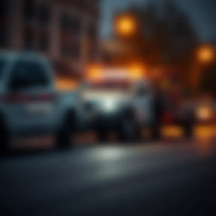 Towing service in action with a vehicle