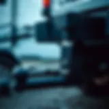 A close-up view of a tow hitch attachment on a vehicle