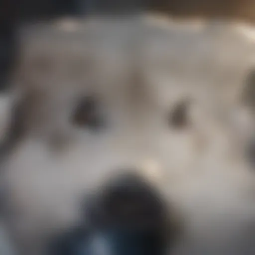 Close-up of a dog's eye showing signs of allergy