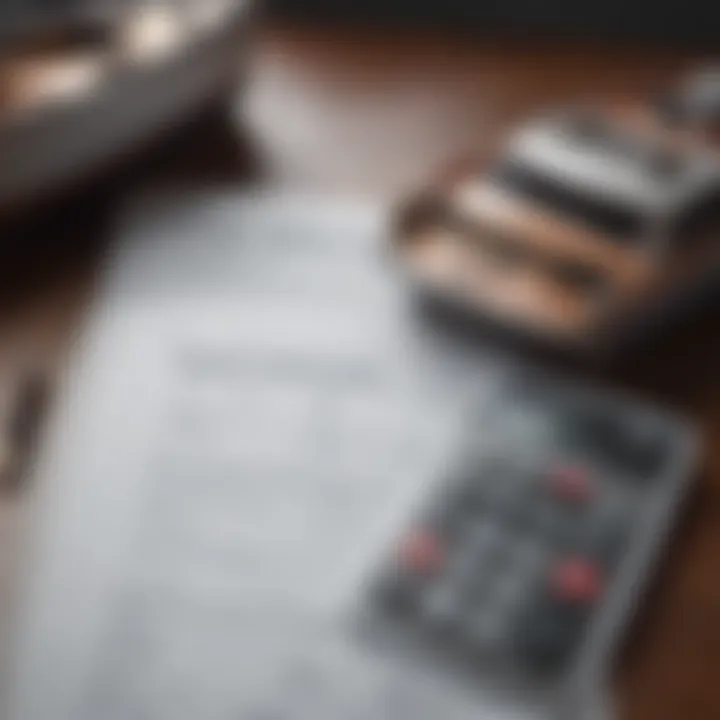A visual representation of boat insurance documents and a calculator, symbolizing the financial aspect of boat ownership.