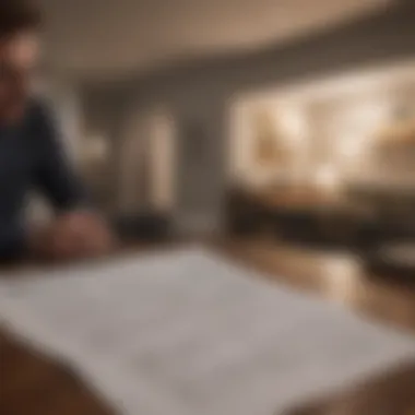 Reviewing Insurance Documents A homeowner reviewing insurance documents