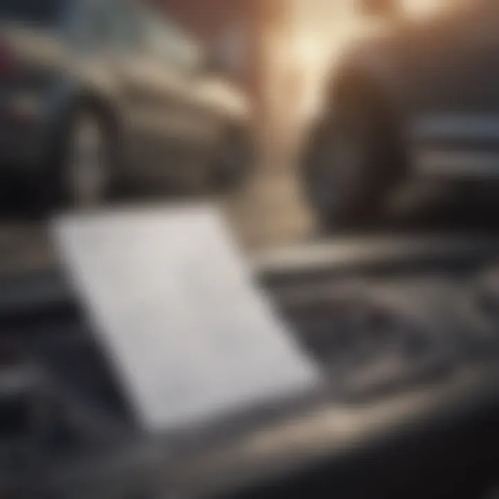 An illustration showing a checklist for verifying liens on a vehicle