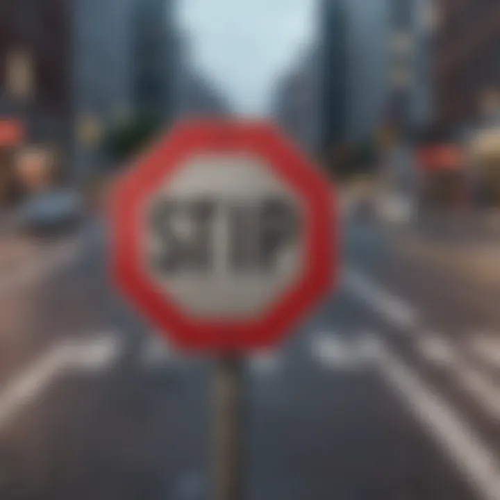 A detailed view of a stop sign with clear visibility