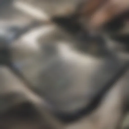 Close-up of a calculator with financial documents