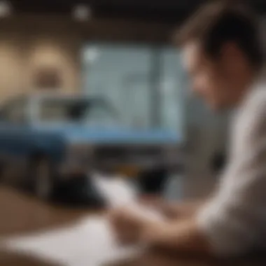 Evaluating Loan Terms A person reviewing a loan agreement