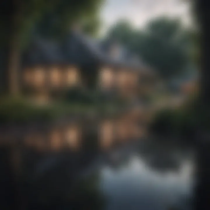 Illustration of a property in relation to flood zones