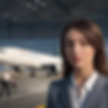 Airline Assistance Airline customer service assisting a traveler