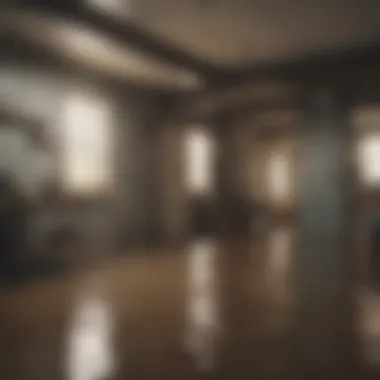 A flooded basement showcasing extensive water damage