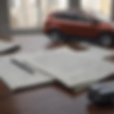 Different insurance policy documents on a table
