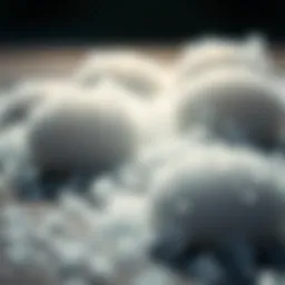 Close-up of hailstones on a surface