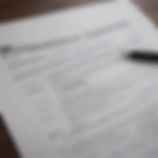 A detailed view of a home insurance policy document