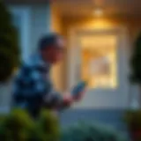 Detailed examination of a home's exterior during an insurance inspection.