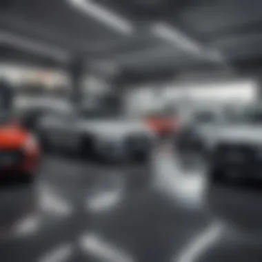 A car dealership showcasing various vehicles