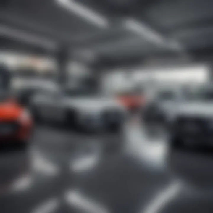 A car dealership showcasing various vehicles