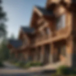 A beautifully crafted log home showcasing its unique architectural features