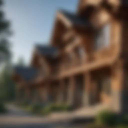 A beautifully crafted log home showcasing its unique architectural features