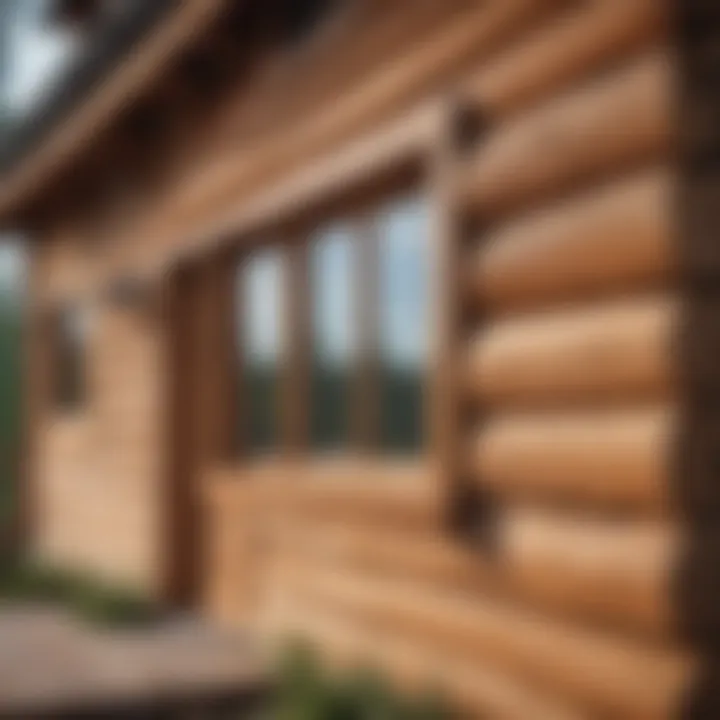 A close-up view of log home materials emphasizing durability and quality