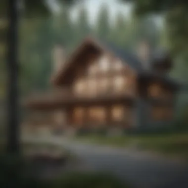 A tranquil log home nestled in a scenic forest setting, representing a desirable living space
