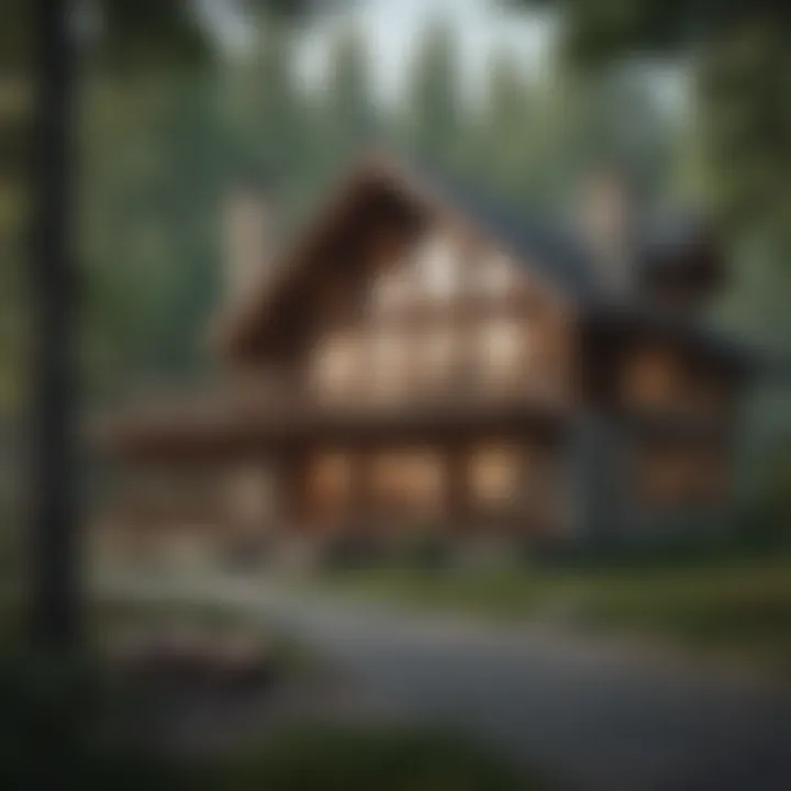 A tranquil log home nestled in a scenic forest setting, representing a desirable living space