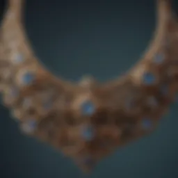 A close-up of an ornate necklace showcasing intricate craftsmanship.