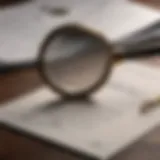 Magnifying glass over a jewelry appraisal document