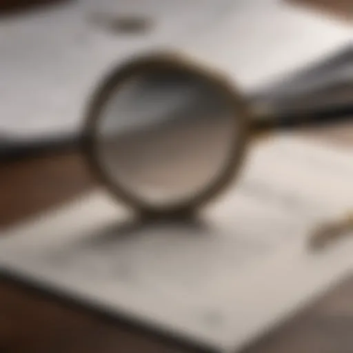 Magnifying glass over a jewelry appraisal document