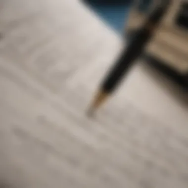RV Insurance Policy Document A close-up of an RV insurance policy document with a pen