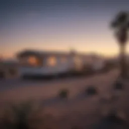 Mobile home in Yuma, Arizona with desert landscape