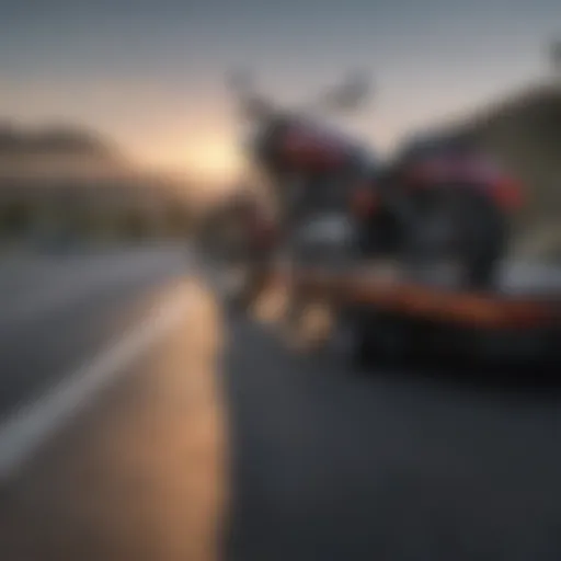 Motorcycle being towed