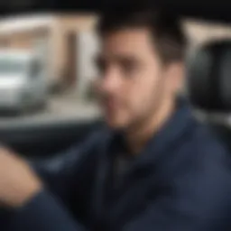 Visual representation of a new driver evaluating insurance options