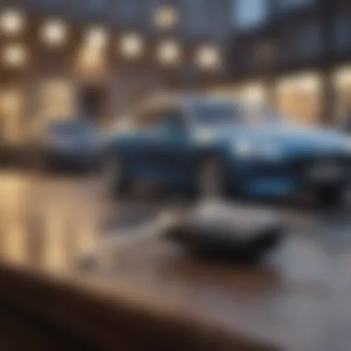 Car keys with a rental agreement