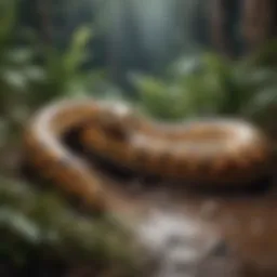An exotic snake in its habitat
