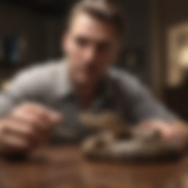 A snake owner examining an insurance policy