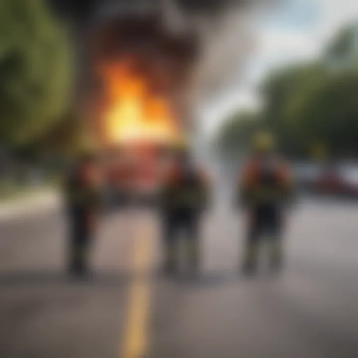 Emergency services personnel responding to a propane leak situation