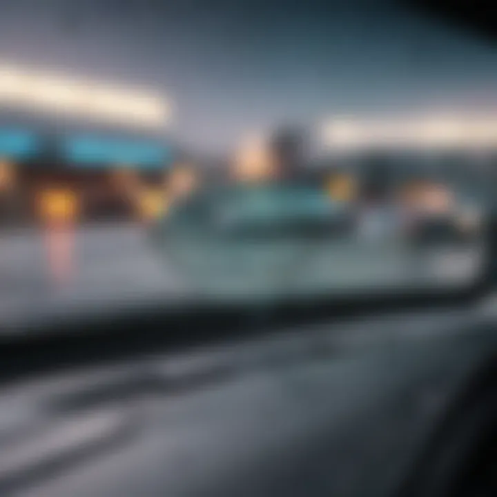 Illustration highlighting chip location on windscreen