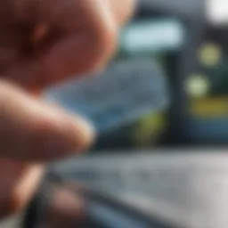 Close-up view of a windscreen chip