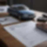 Visual representation of car loan paperwork