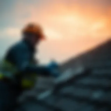 Roof Inspection Techniques An inspector examining a roof for potential damage