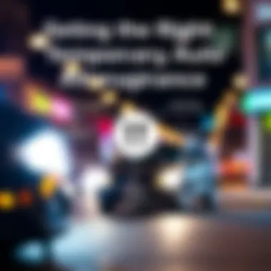 Selecting the Right Temporary Auto Insurance Graphic highlighting key components in selecting auto insurance