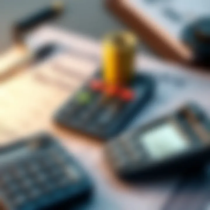 A calculator and paperwork symbolizing budgeting for RV insurance