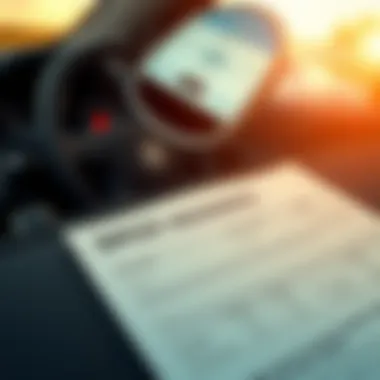 Illustration of a vehicle with an SR22 insurance document