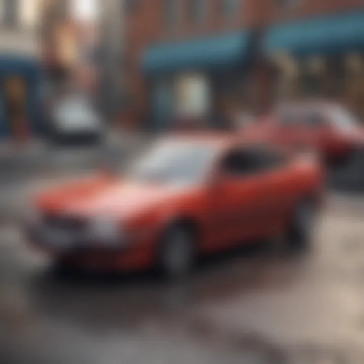 Scenario illustrations for car insurance decision-making.
