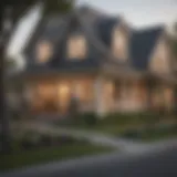 A serene suburban neighborhood showcasing diverse architectural styles of homes