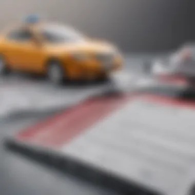 A visual representation of insurance paperwork related to renting a vehicle on behalf of another.