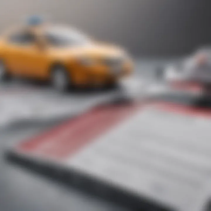A visual representation of insurance paperwork related to renting a vehicle on behalf of another.