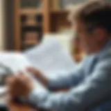 Illustration of an executor reviewing legal documents