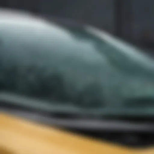 Close-up of a pristine windshield showcasing clarity and protection