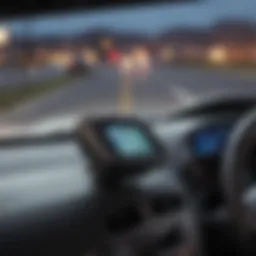 A close-up view of a GPS tracking device installed in a vehicle.