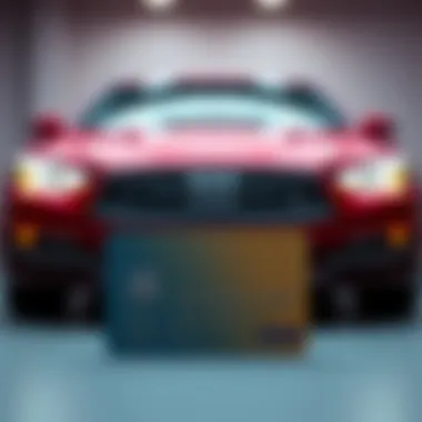 The Intersection of Credit Cards and Car Payments Credit card in front of a car