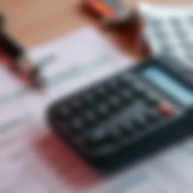 A calculator and tax forms indicating financial planning